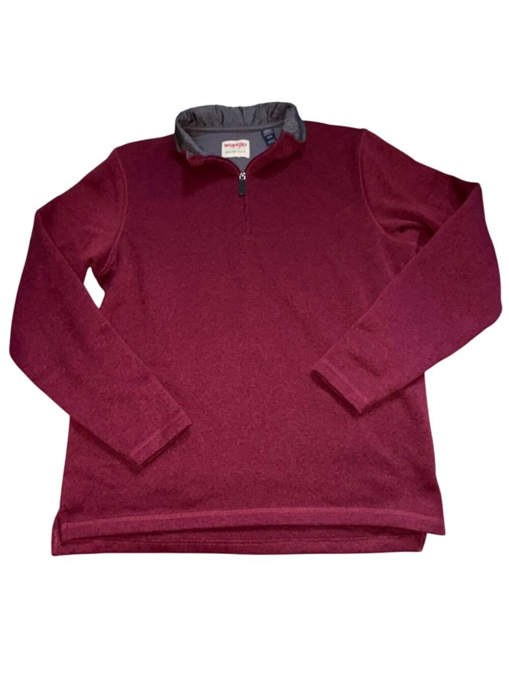 Wrangler Authentics Men's Sweater Fleece Quarter-Zip Pullover-Burgundy-M-GUC